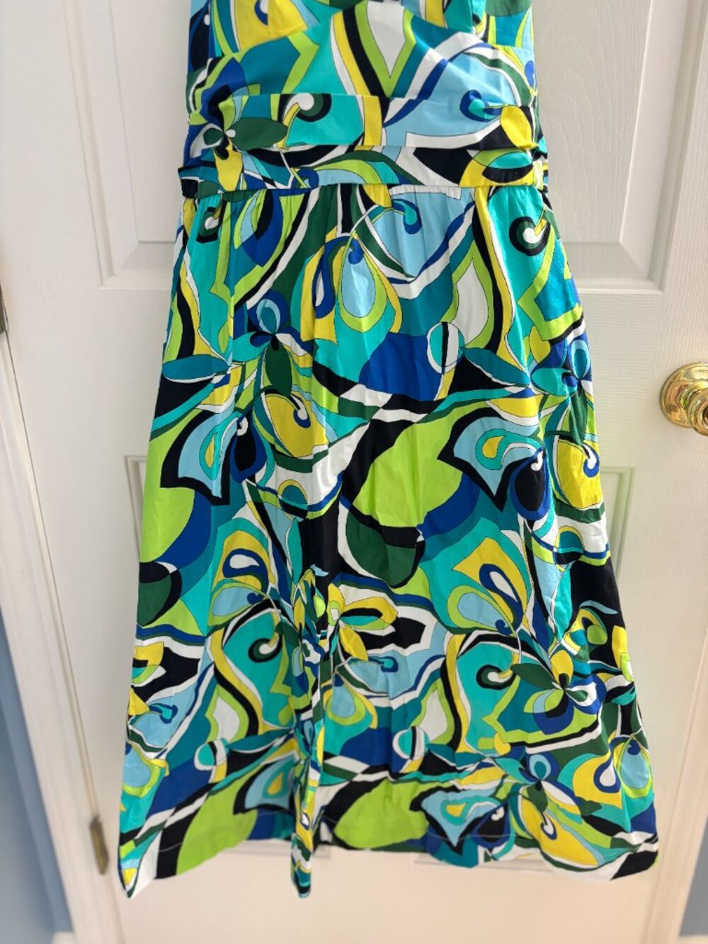 NWT Boston Proper Abstract Print Halter Fit and Flare Midi Dress - Picture 4 of 7